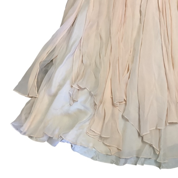 OLEG CASSINI Vintage Beaded 100% Silk Fancy Long Sleeve Wedding Dress-Size 6 - Picture 8 of 16